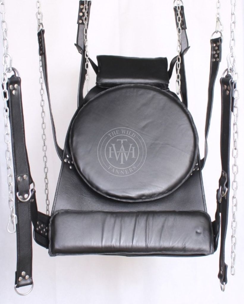 leather swing, leather bondage swing, leather sling, leathe sex sling