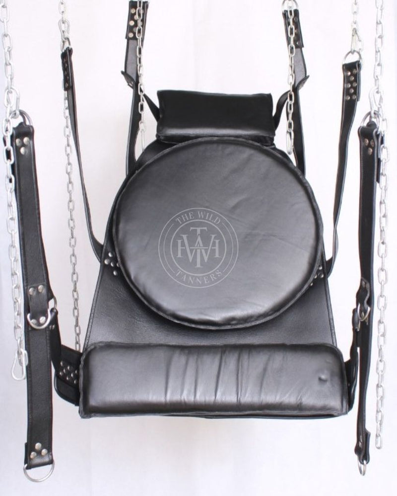 leather swing, leather bondage swing, leather sling, leathe sex sling