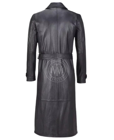 leather coat, leather long coat, leahter trench coat, leather overcoat