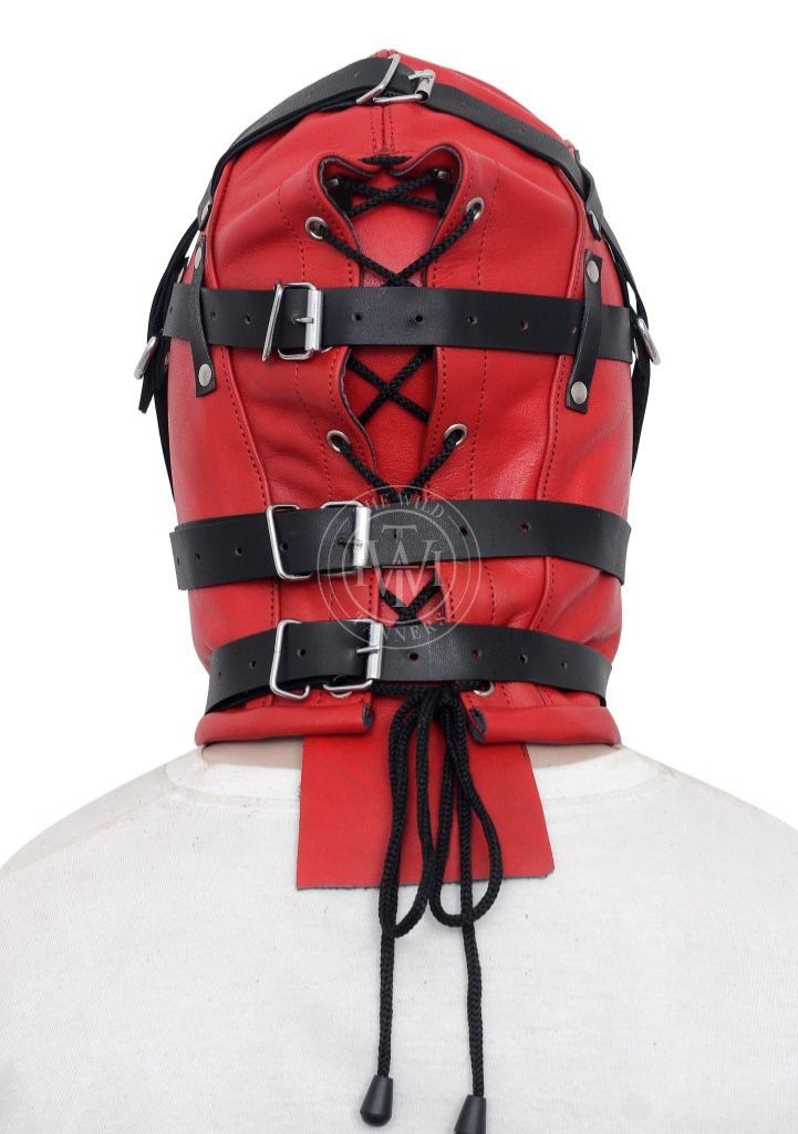 Full Face Leather Bondage Hood, view 3