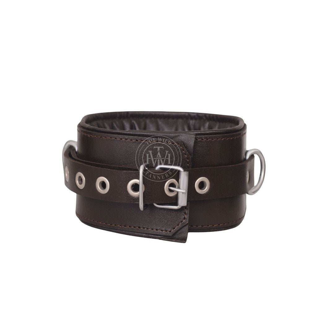 Unisex 7 Pcs Brown Set Leather Bondage Handcuffs, view 3