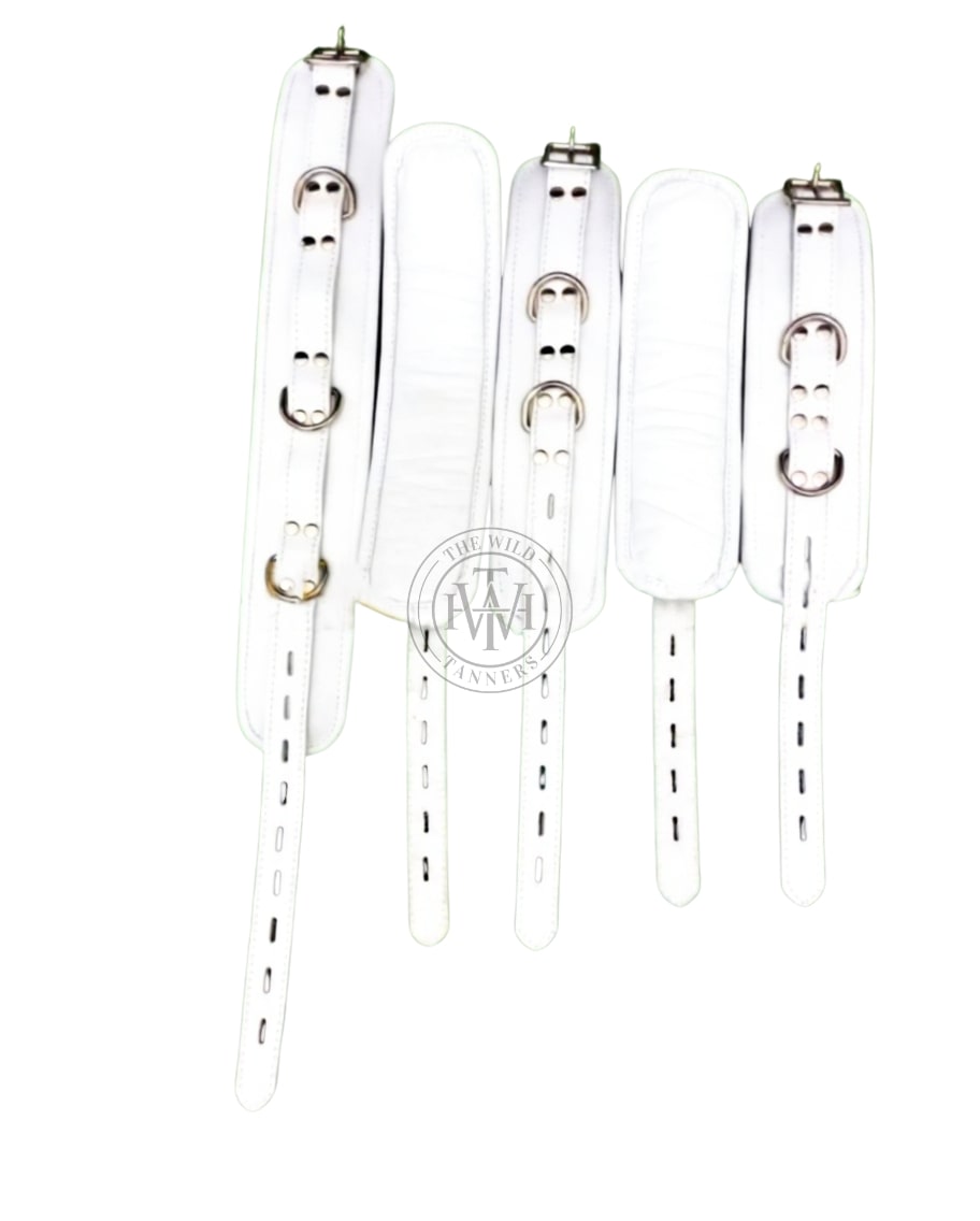 5 Pcs Genuine Leather Bondage Cuffs, view 3
