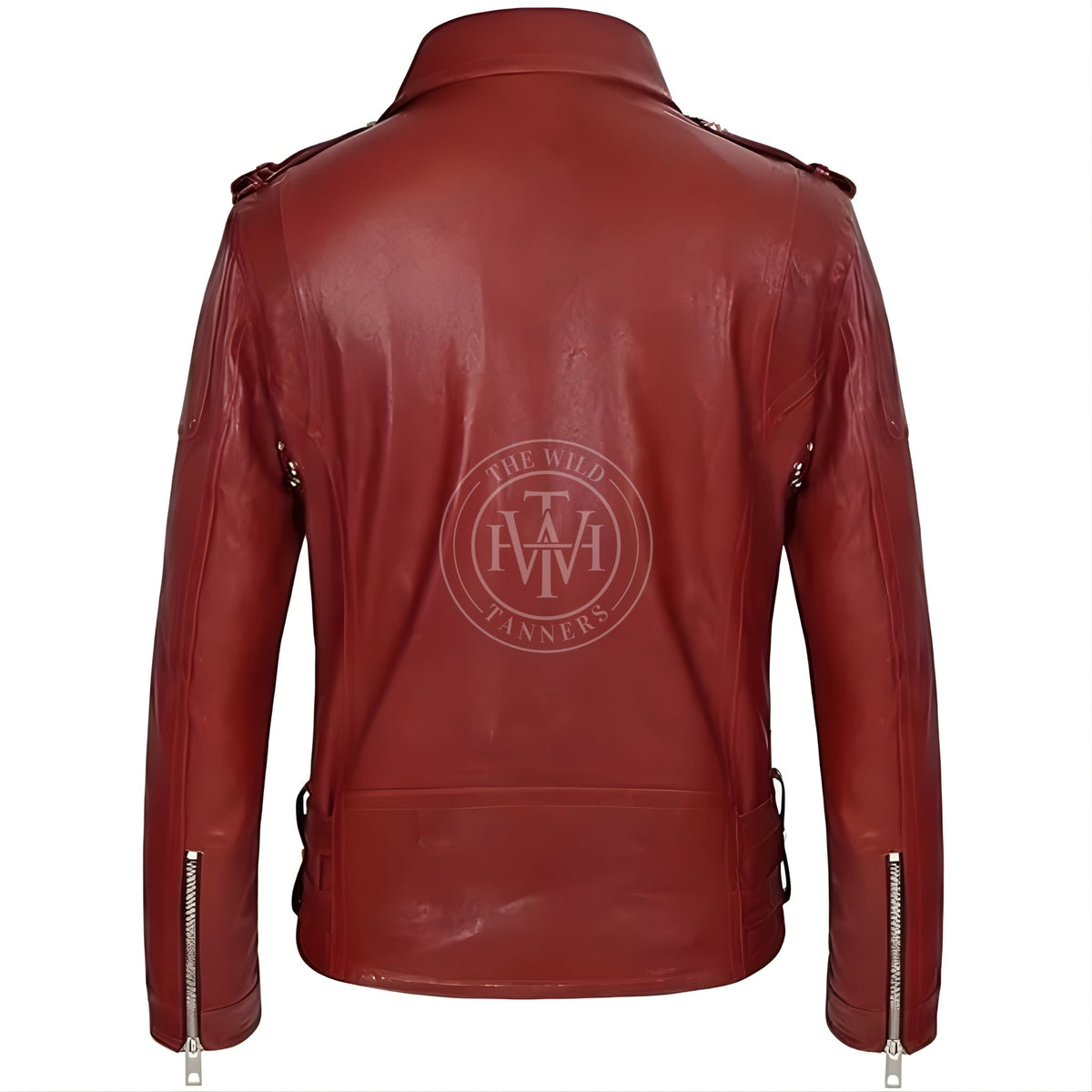 Classic Mens Biker Leather Jacket, view 3