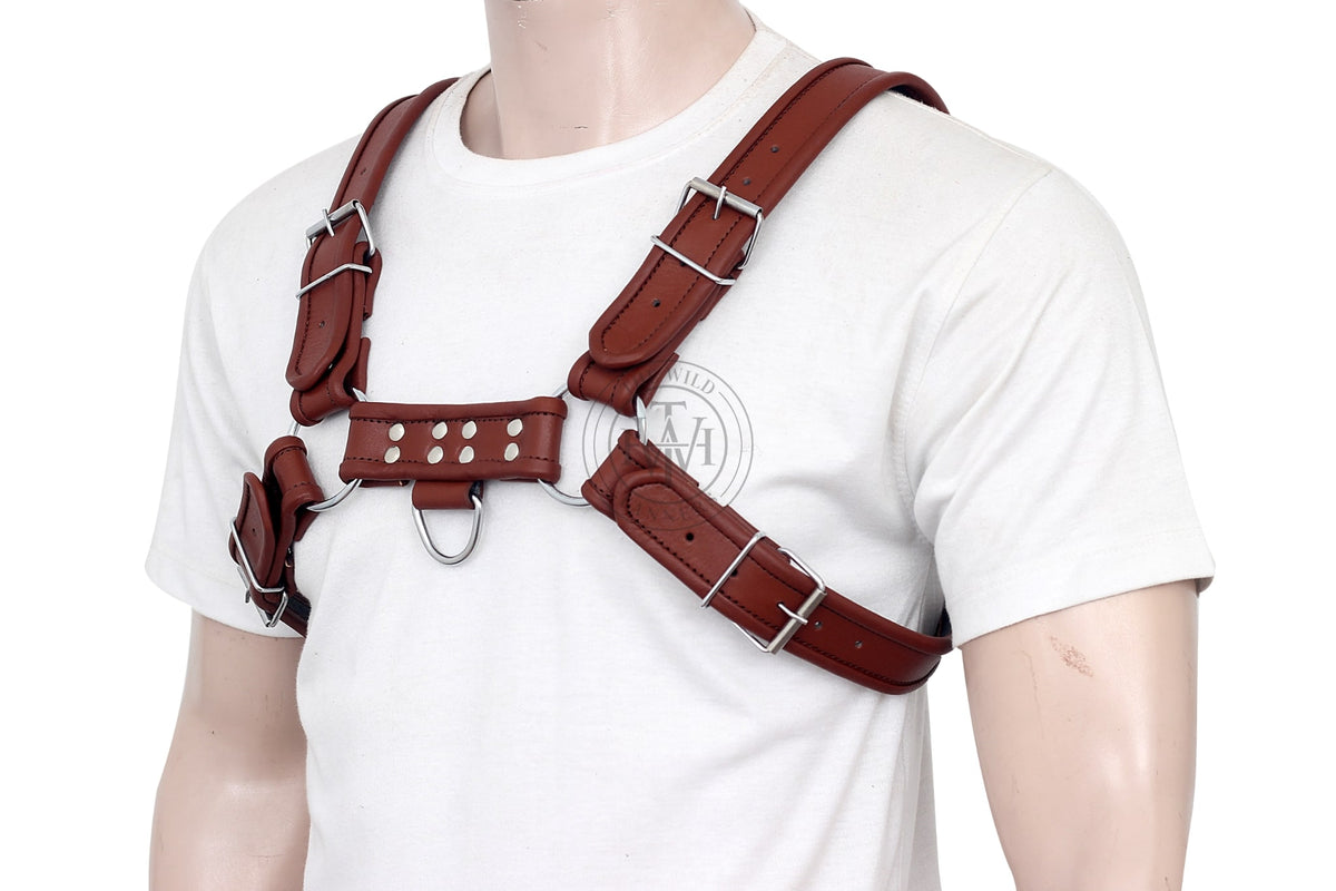 Leather Bulldog Harness Fitted With Roller Buckles, view 2