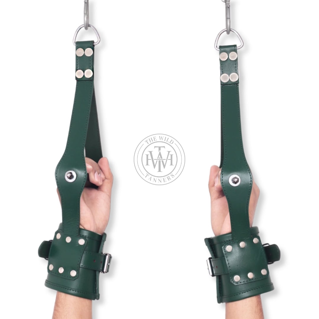  Wrist Suspension Cuffs, Suspension Cuffs, Leather Suspension Cuffs,  Cuffs, Leather Wrist Suspension Cuffs, Wrist Cuffs, Suspension Cuffs