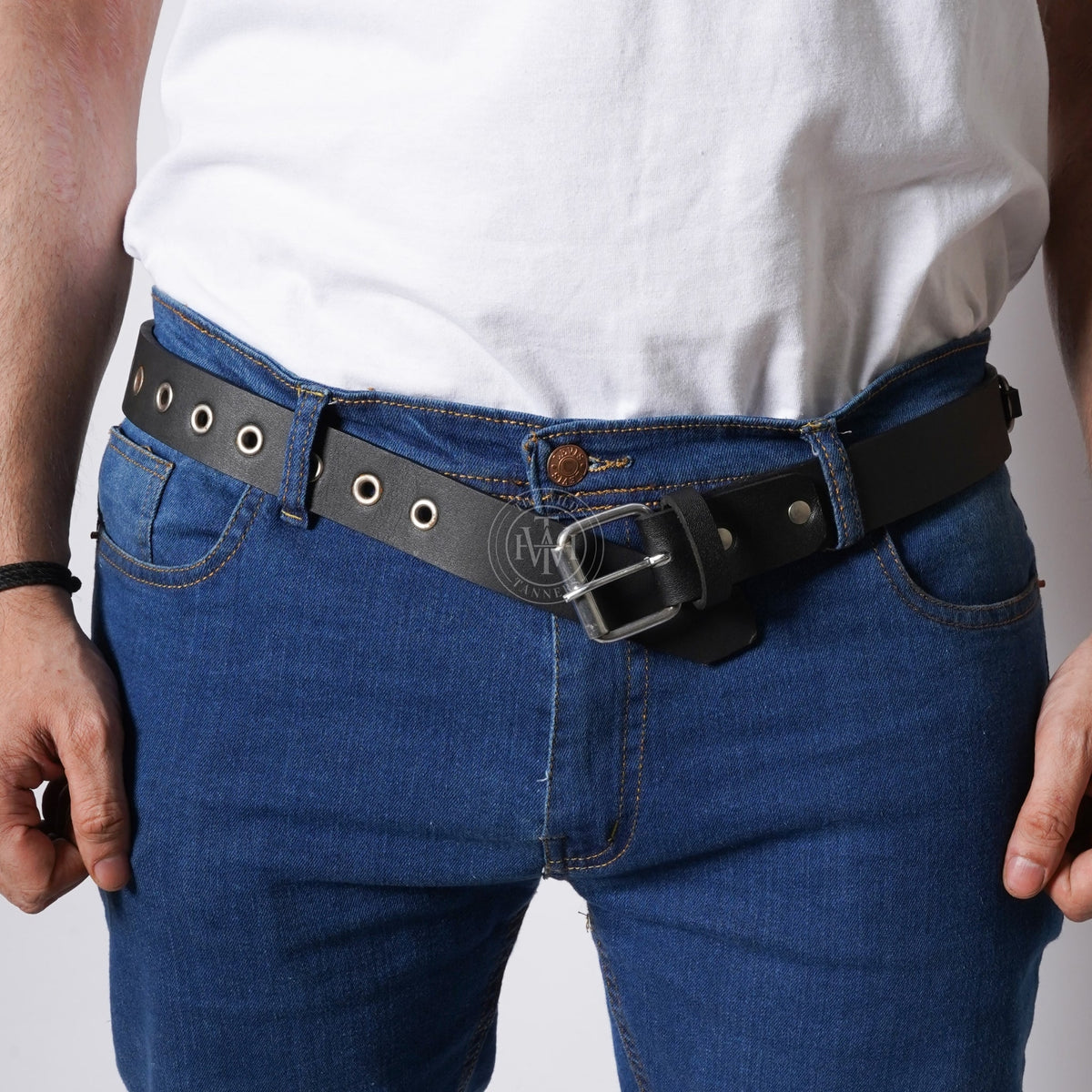 Genuine Black Leather Belt, view 3
