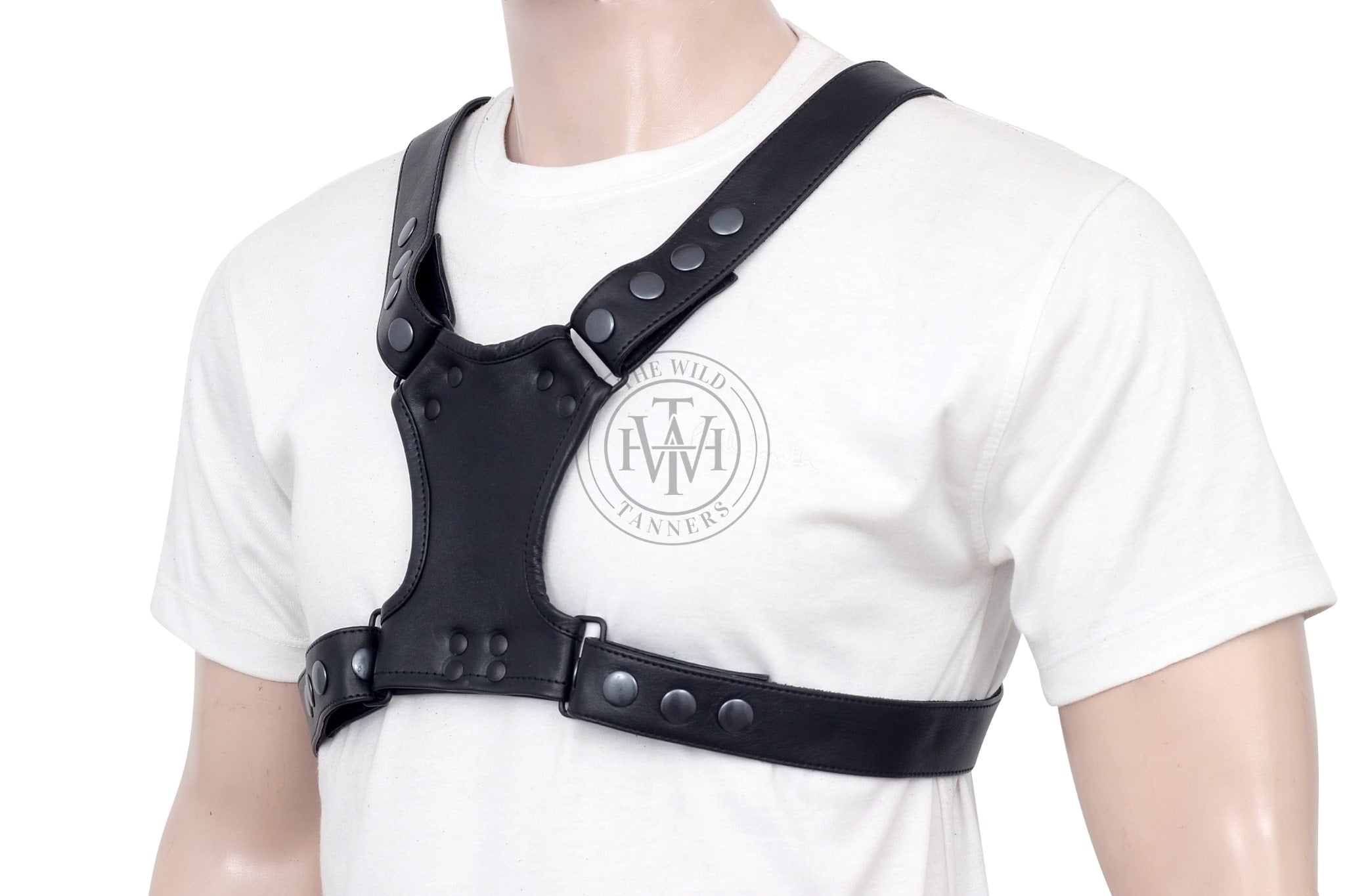 men’s leather bulldog harness, leather bulldog chest harness, gay leather bulldog harness, bdsm leather bulldog harness, black leather bulldog harness
