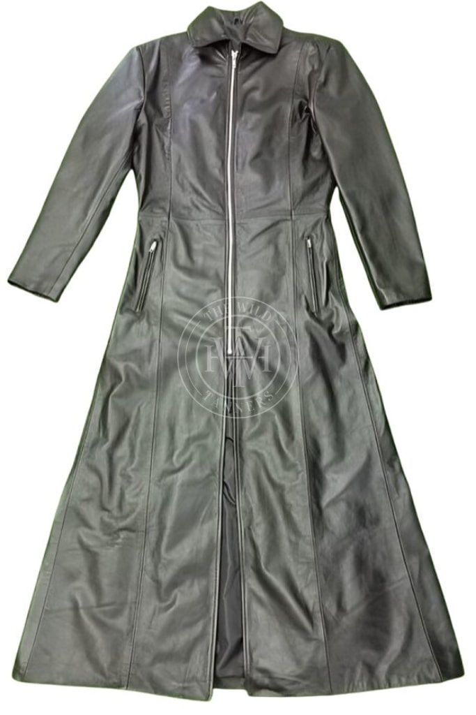 Genuine Leather Trench Coat For Women, view 3