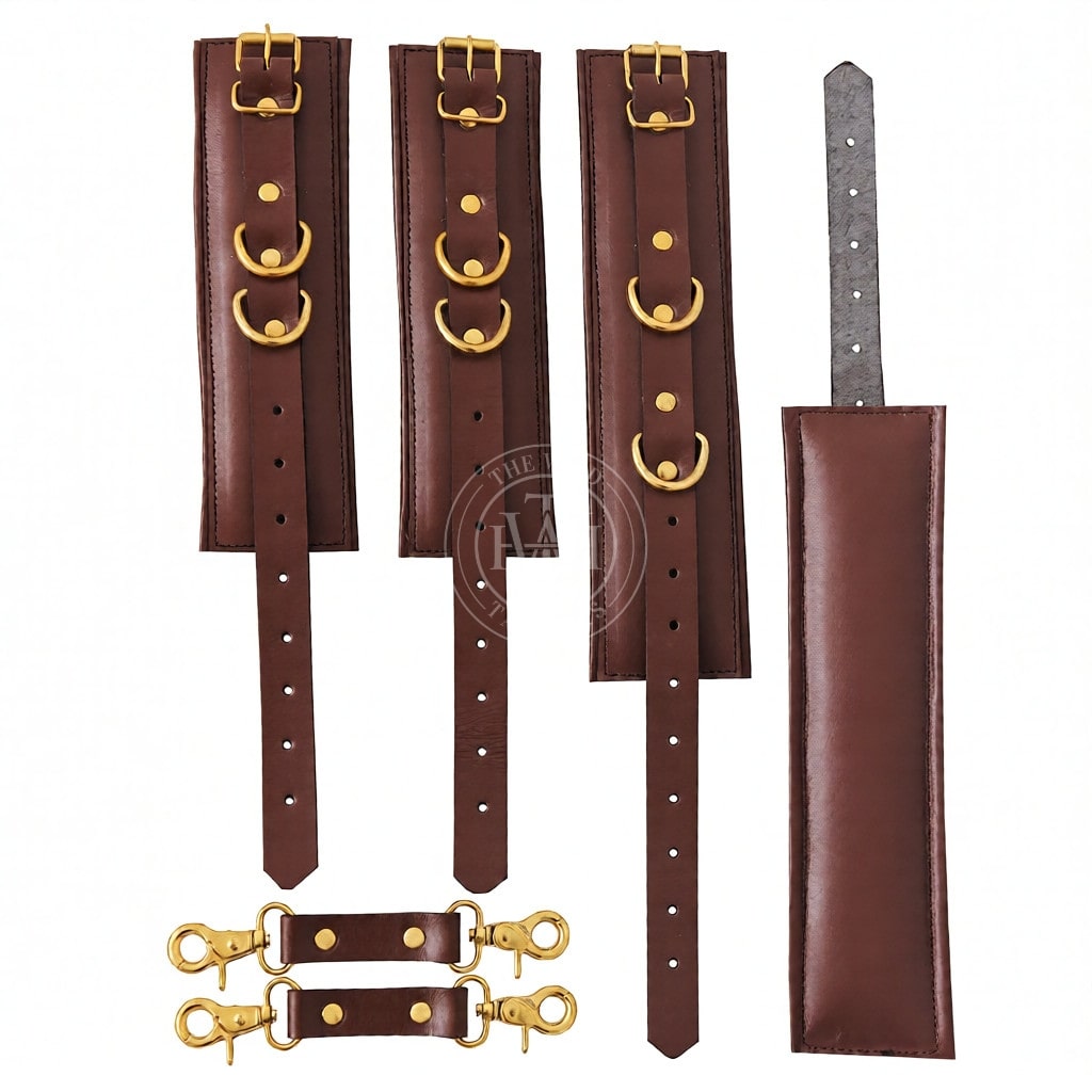 4 Pcs Leather Bondage Cuffs, view 6