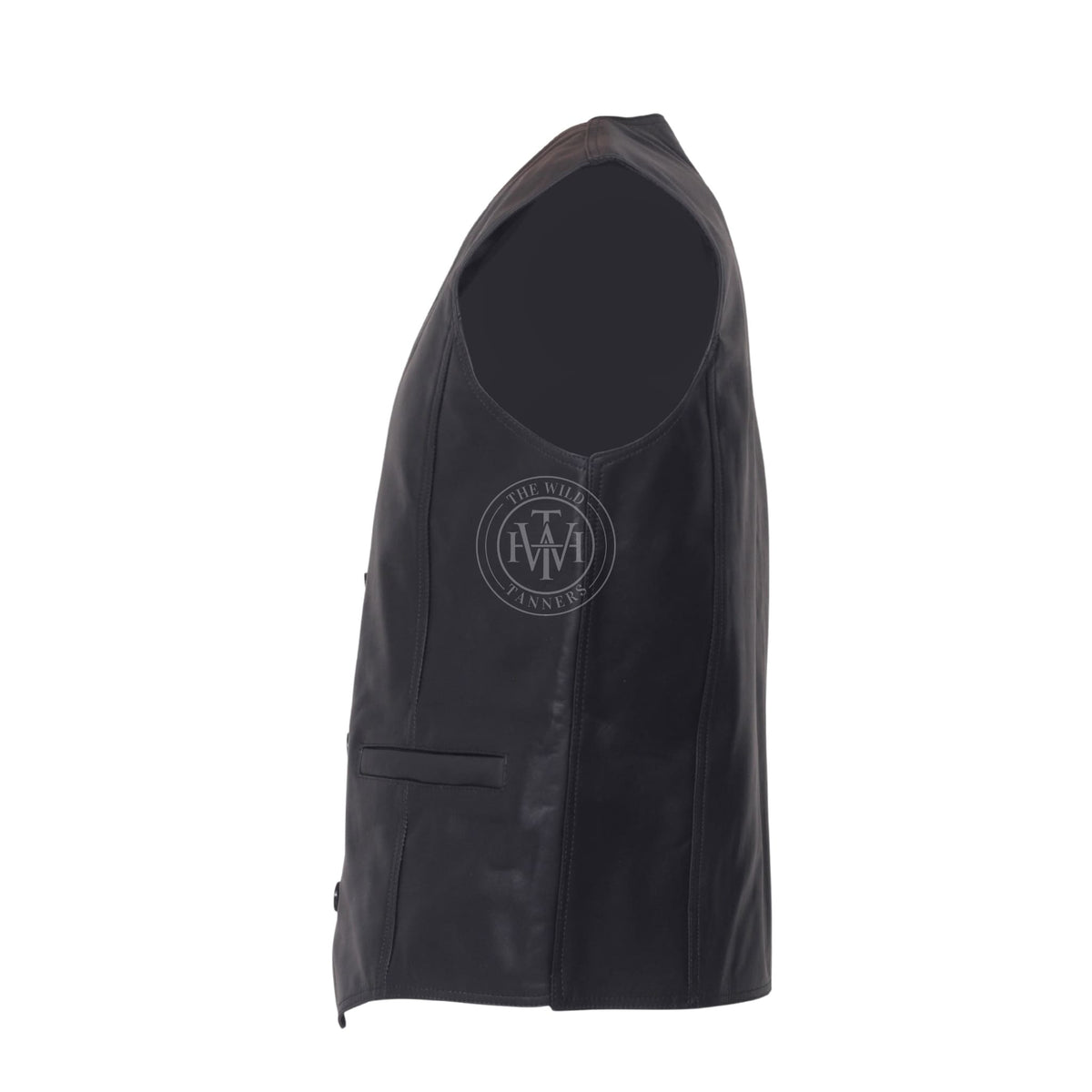 Genuine Leather Biker Vest, view 3