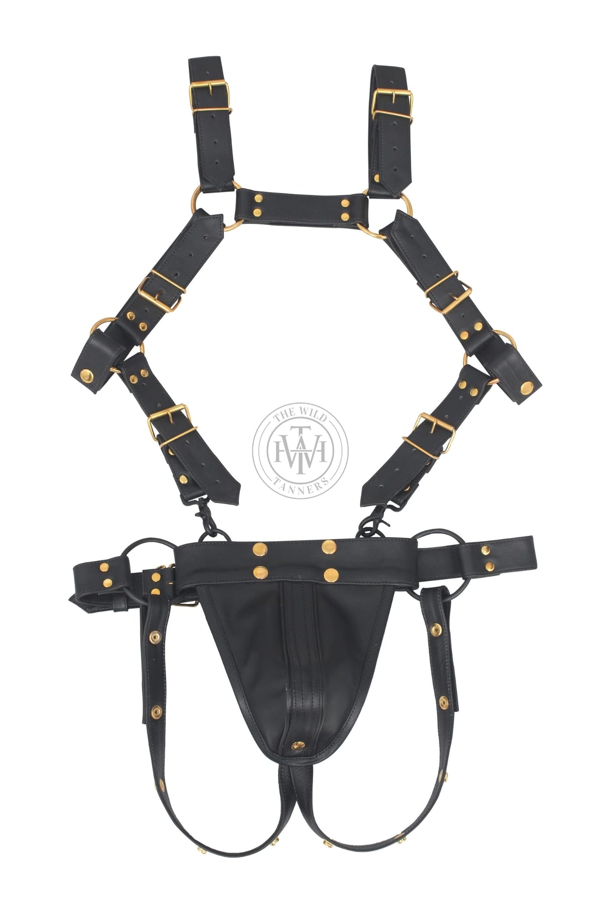 Bulldog Style Leather Bondage Harness With Jockstrap, view 3