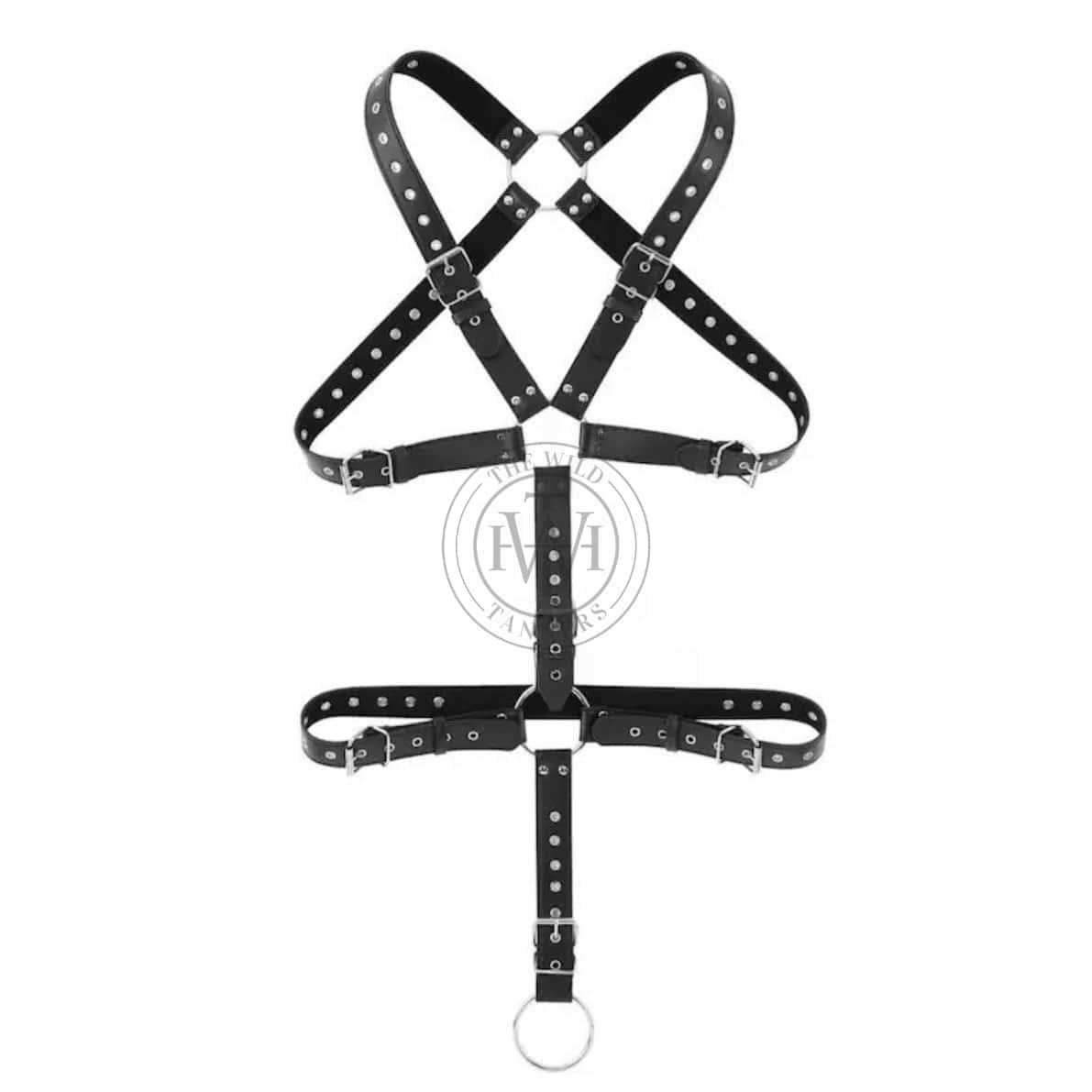 men's leather chest harness with cock ring