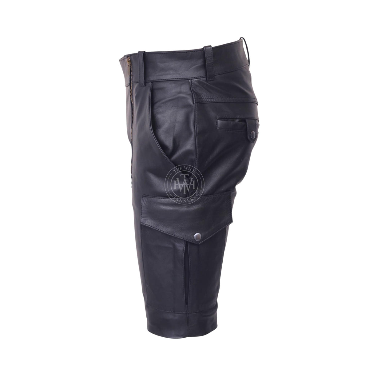 Stylish Mens Leather Cargo Shorts For Every Occasion, view 3