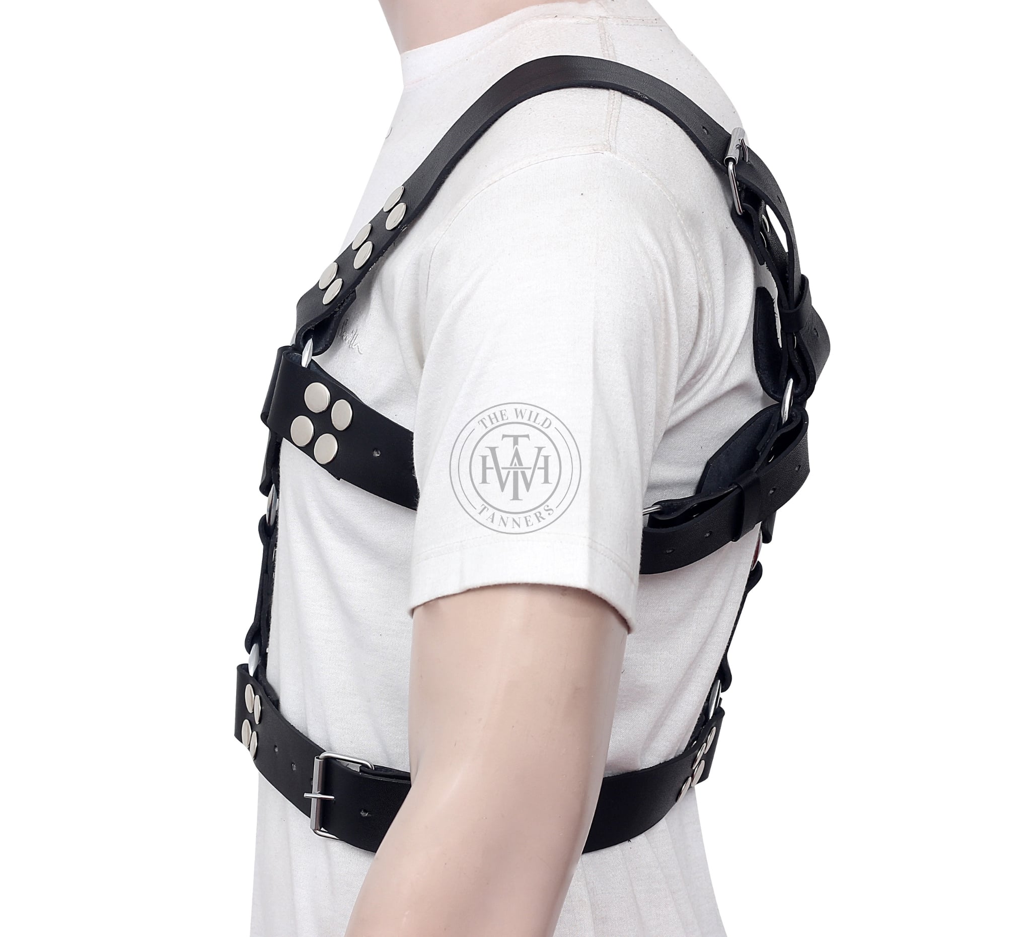 black leather chest harness, gay leather chest harness, bdsm leather chest harness, fetish leather chest harness, adjustable buckle leather chest harness, handmade leather chest harness