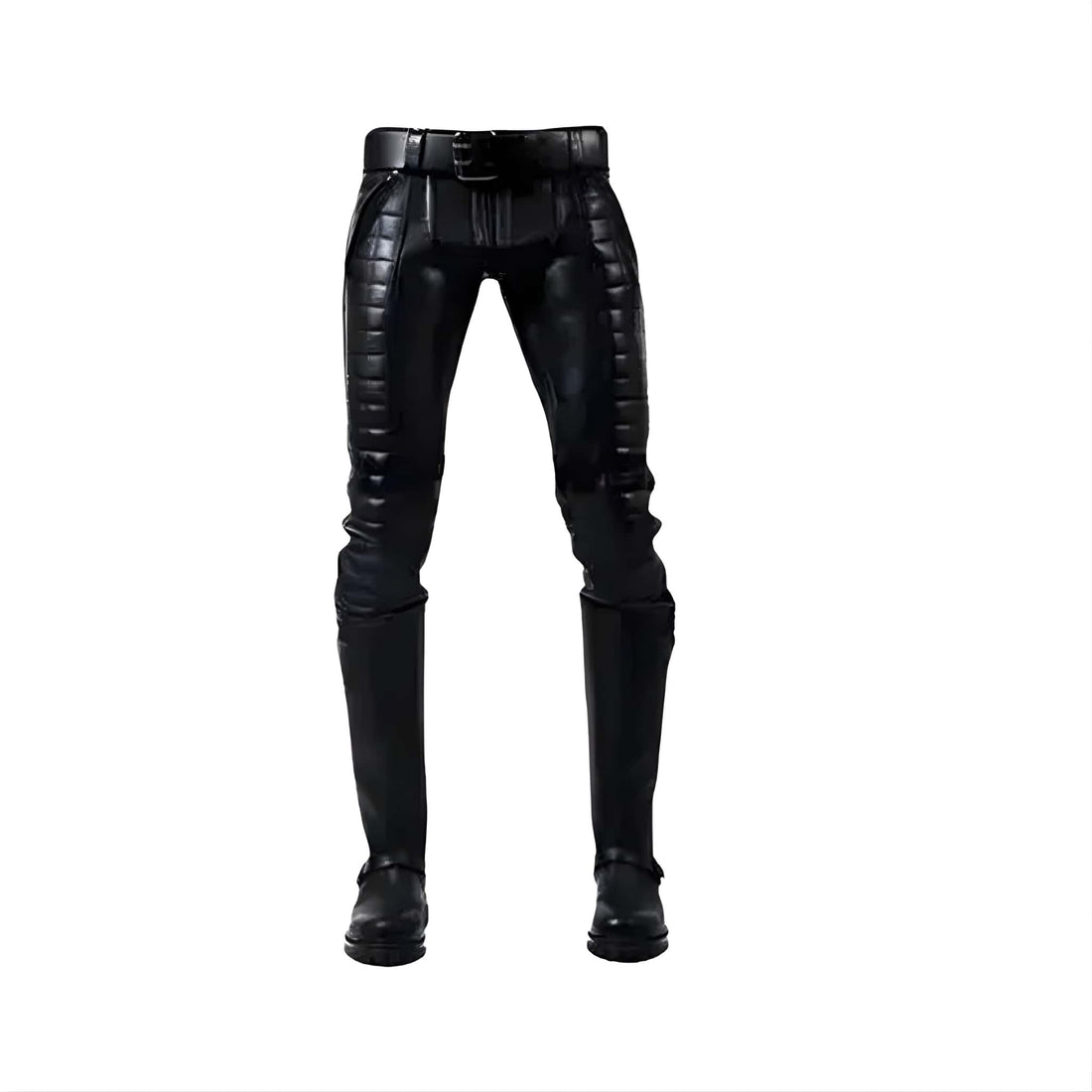 Quilted Leather Pants with Front to Back Zipper