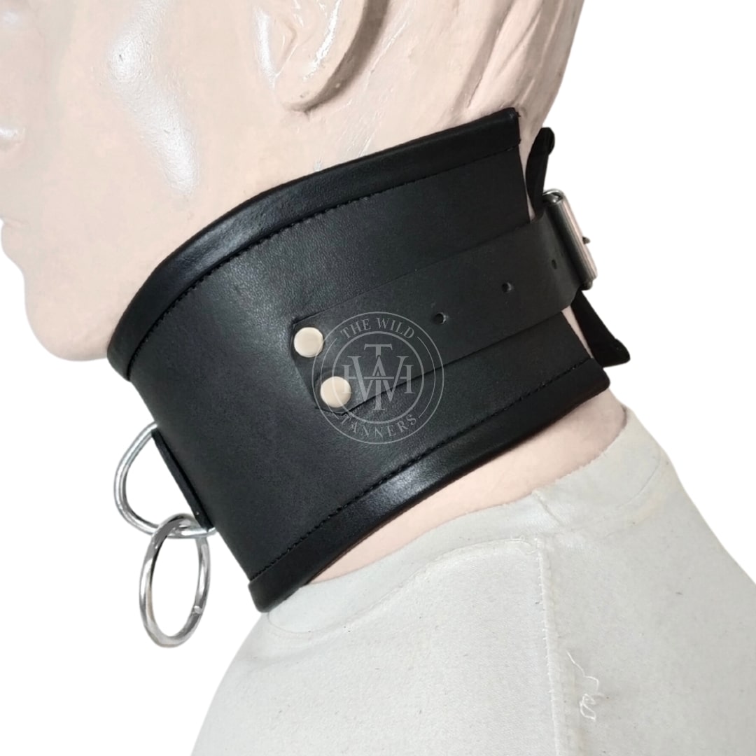 Real Leather Bondage Posture Collar, view 3