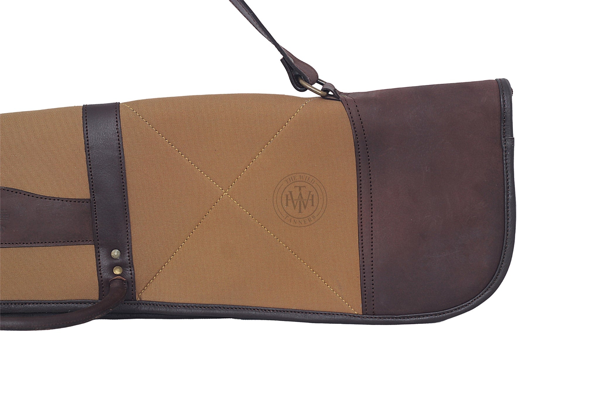 Tan and Brown Waxed Canvas Leather Shotgun Case, Canvas Leather Rifle Case, Shotgun Case