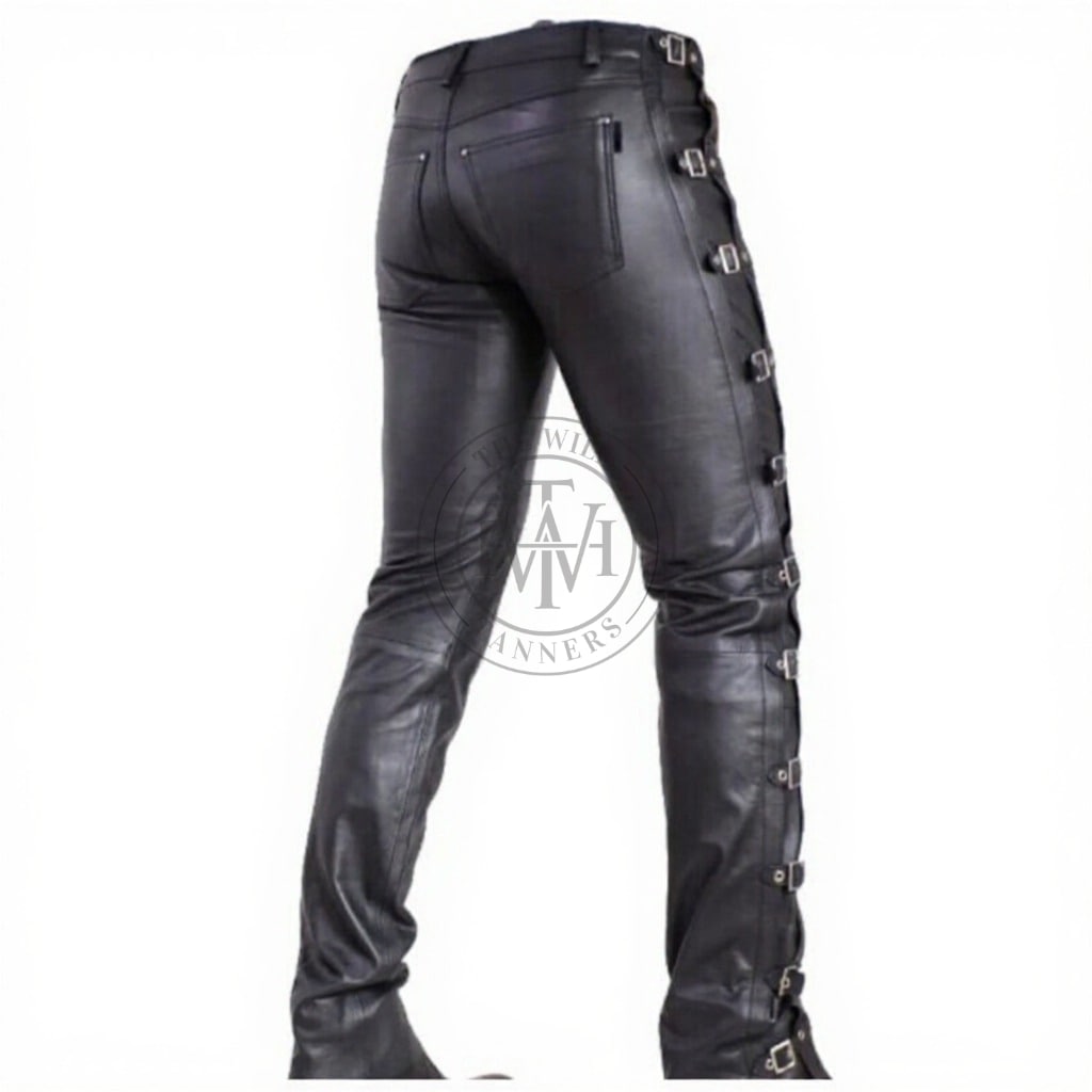 Mens Leather Pants For Fashion Fetish Wear, view 4