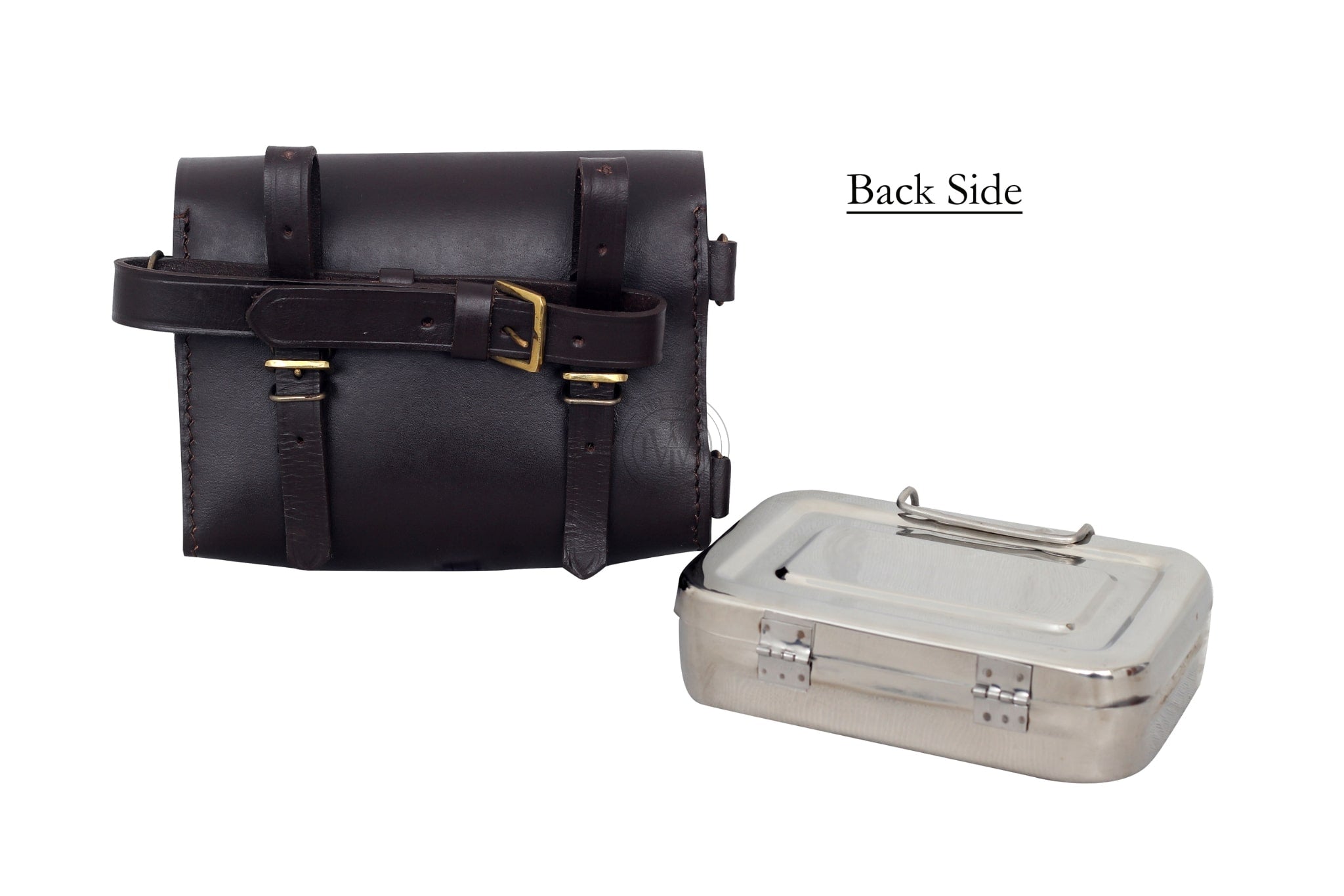 sandwich tin, sandwich tin with leather case