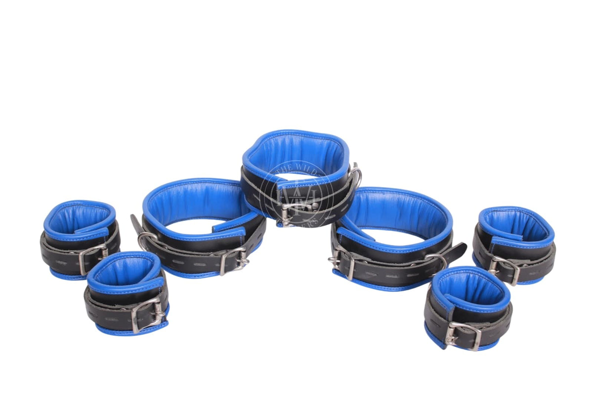 Unisex 7 Pcs Set Leather Bondage Cuffs, view 3