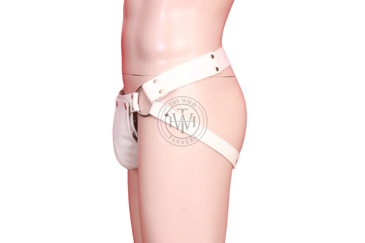 Soft Leather Jockstrap with Removable Codpiece, view 3