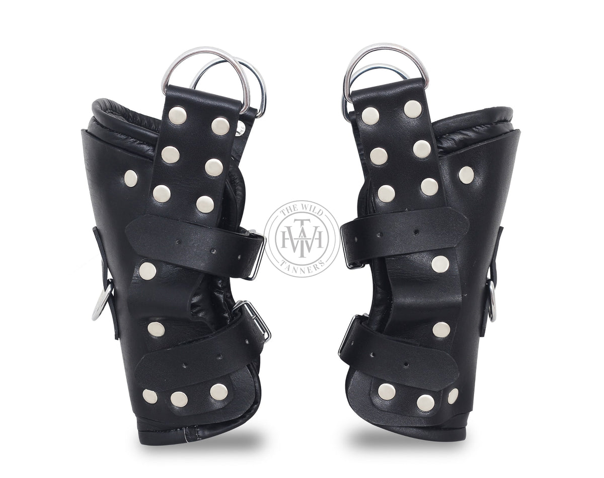 Leather Bondage Suspension Ankle Cuffs, view 3