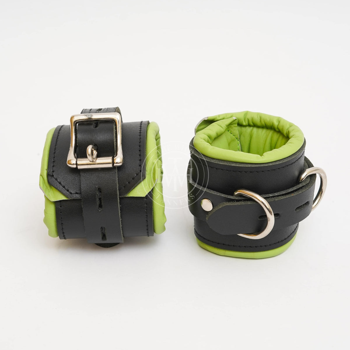 7 Pcs Leather BDSM Wrist Restraints Cuffs, view 3