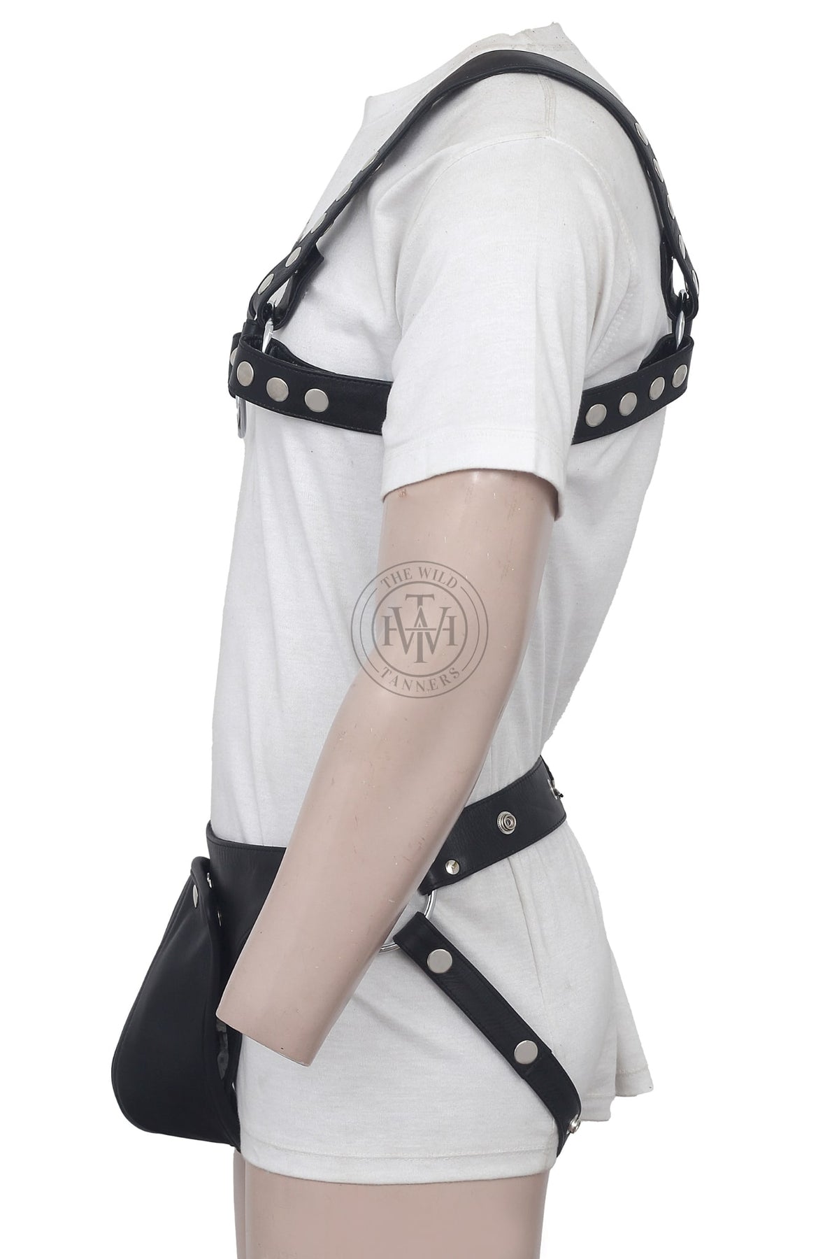 premium leather chest harness and jockstrap set