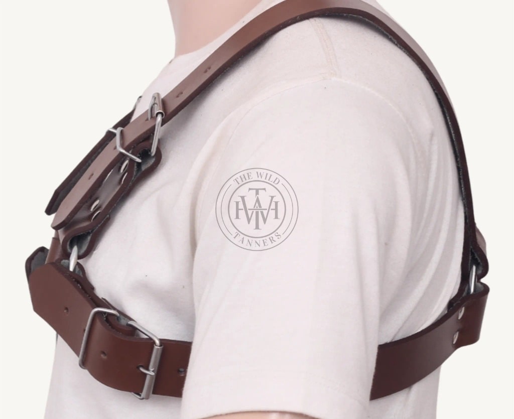 Handmade Leather Bondage Chest Harness, view 3