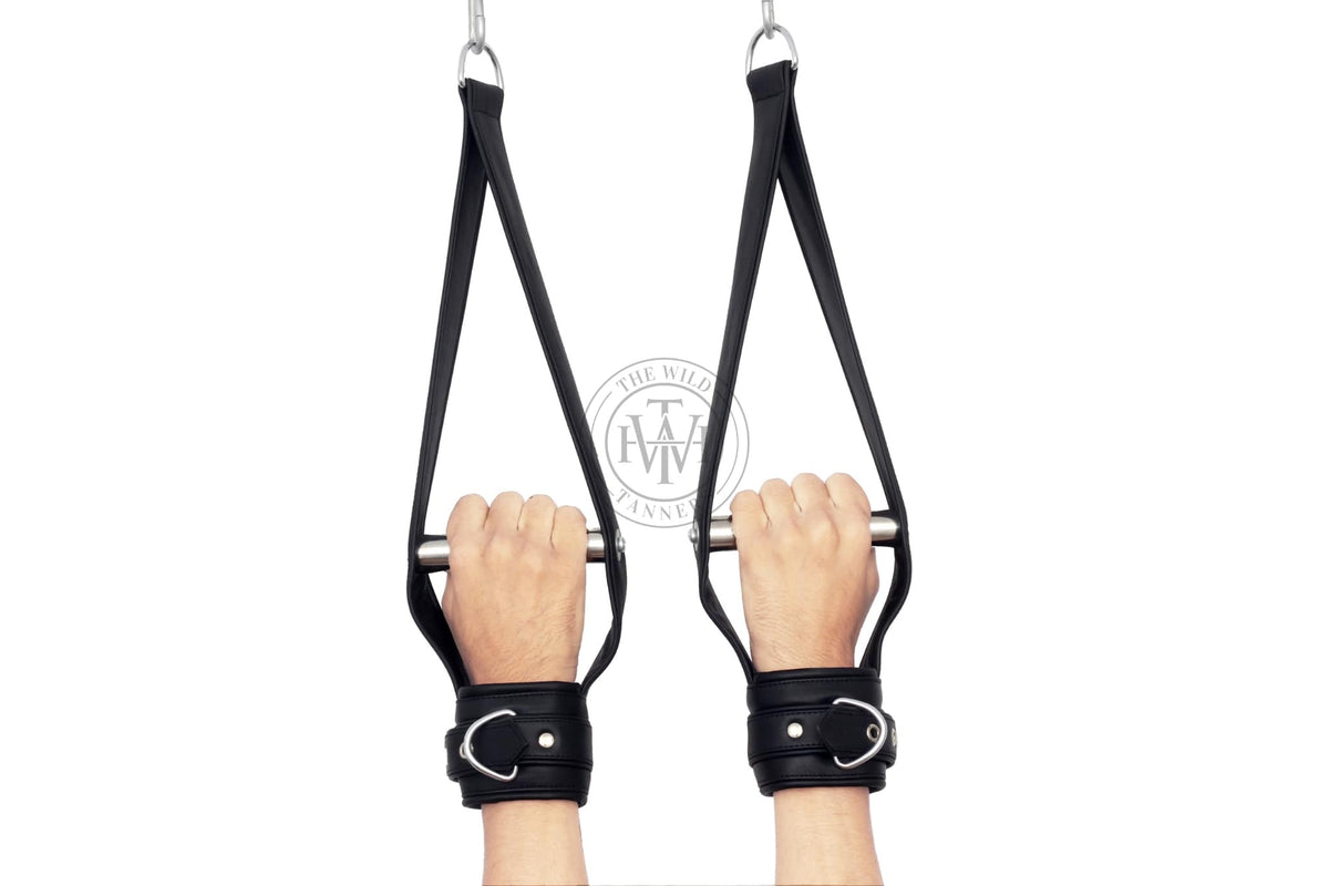 Leather Bondage Suspension Wrist Cuffs, view 3
