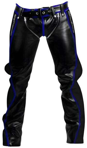 Leather BDSM Pants with Zipper Front Closure