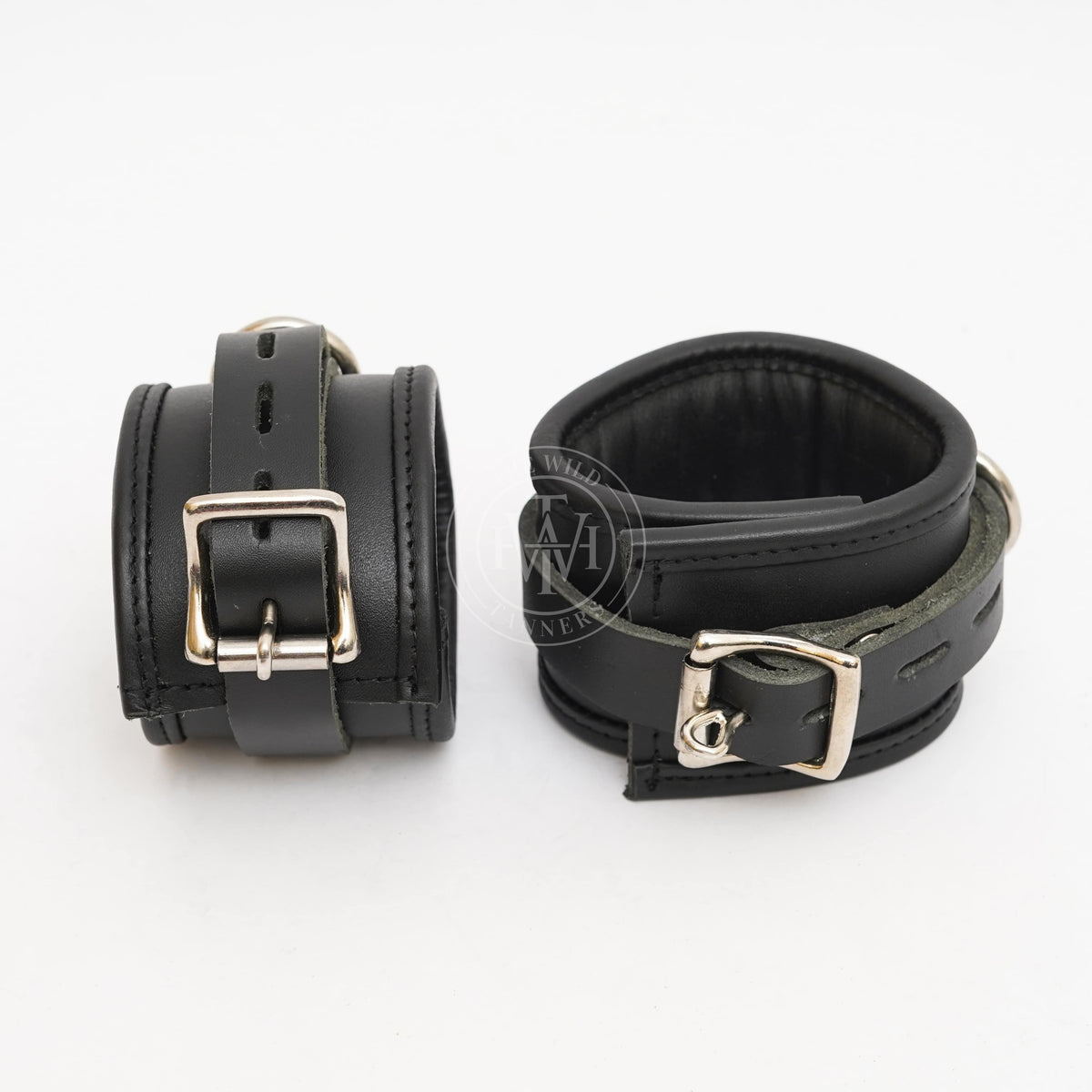 Handmade 7-piece leather bondage cuffs set, view 3