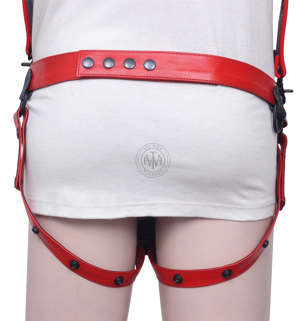 Men's leather body harness and jockstrap, view 9