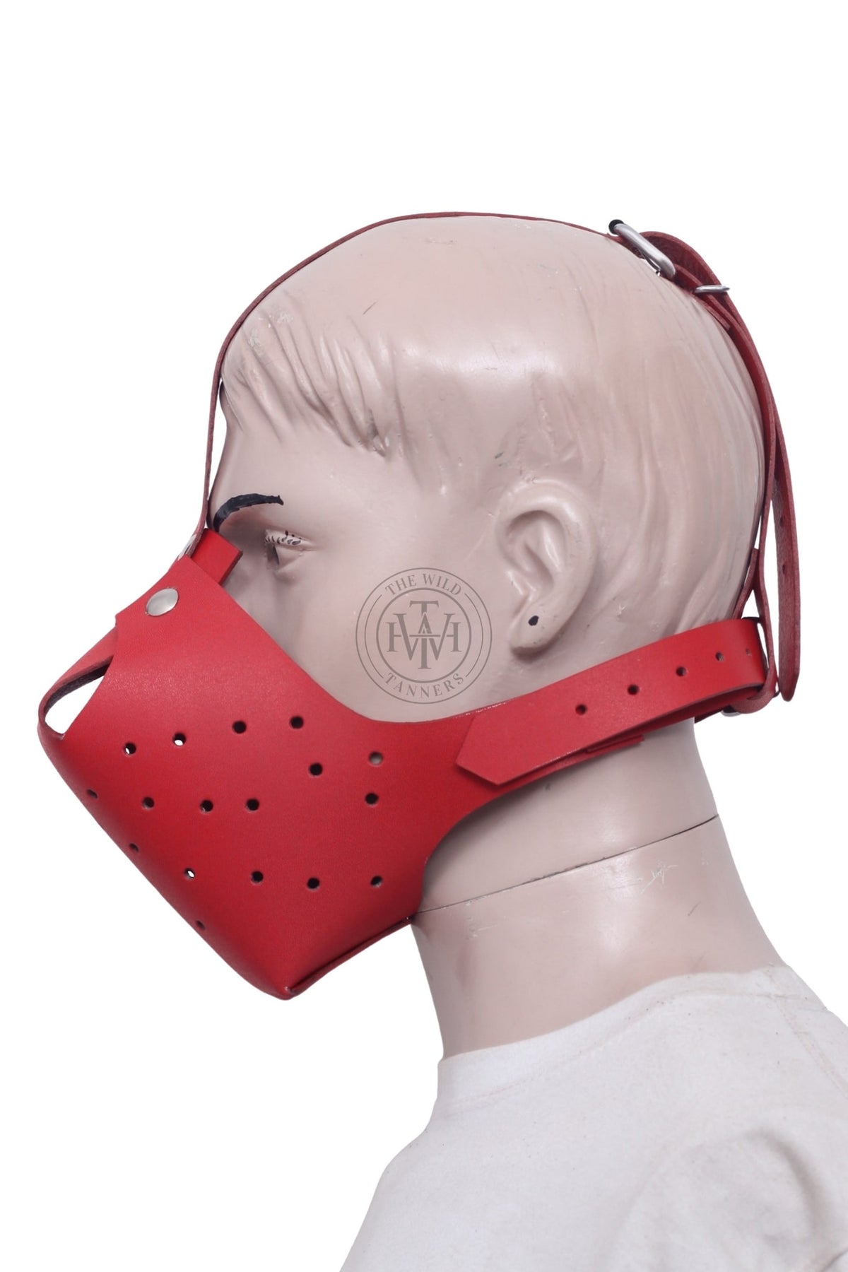 Leather puppy play muzzle mask, view 3