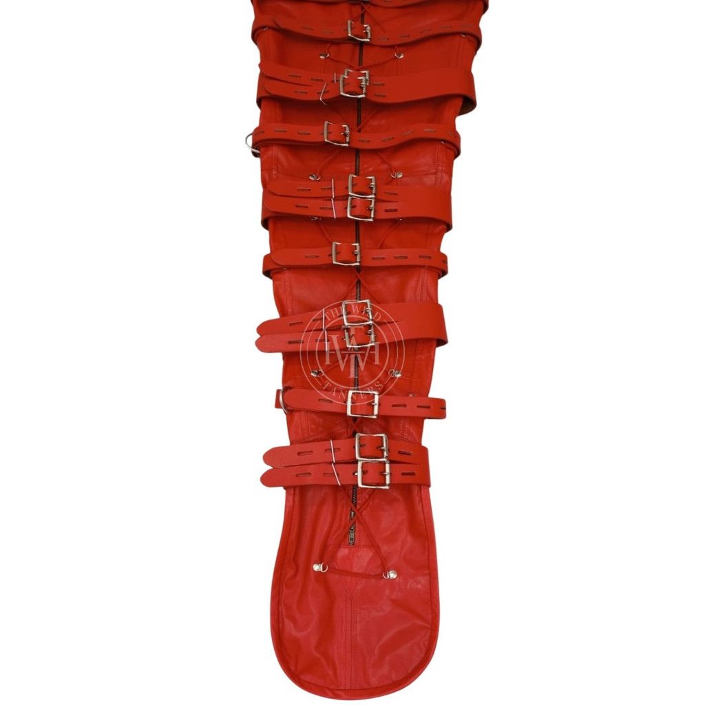 Real Leather Sleep Sack Mummy Body Bag with Belts, view 4