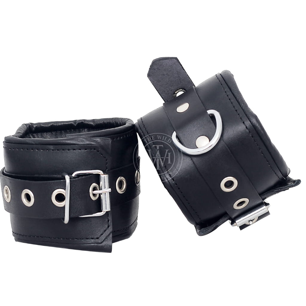 Unisex 7 Pcs Set Genuine Leather Bondage Handcuffs, view 3