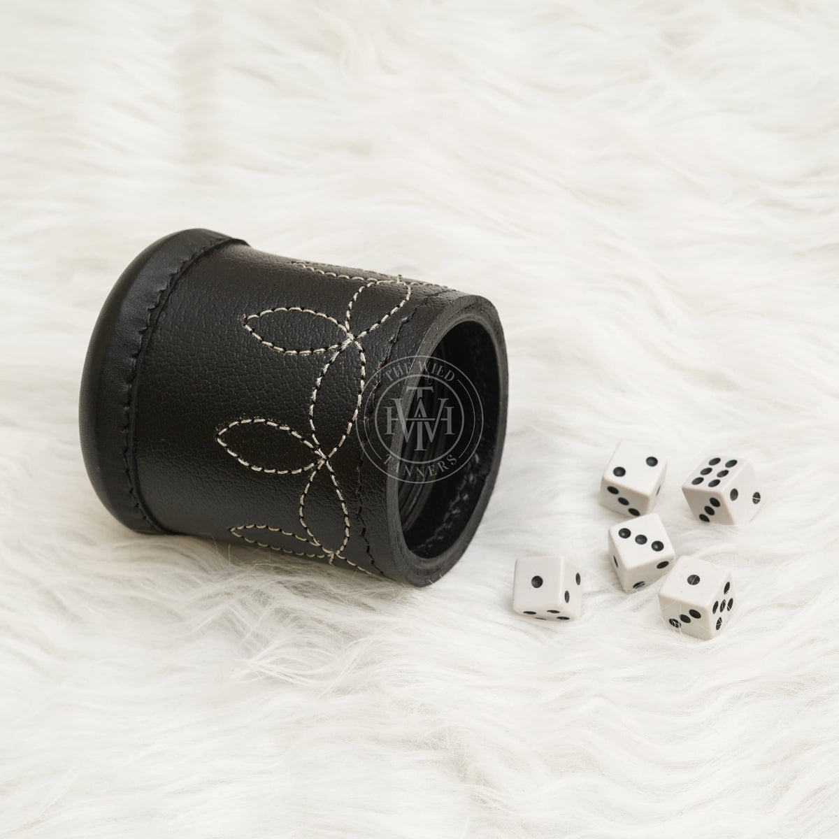 Genuine Leather Dice Cup - Black, view 4