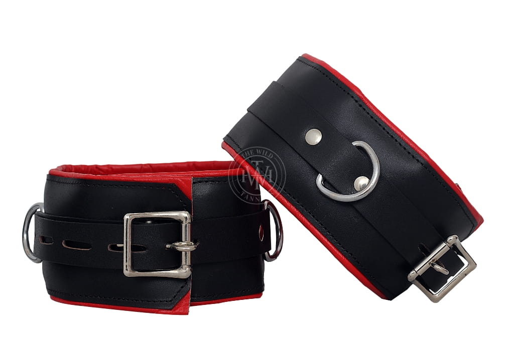 Premium Leather Bondage Handcuffs Set, view 3