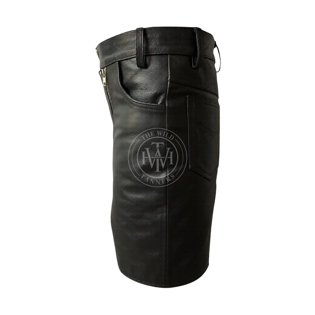Genuine Leather Chastity Shorts For Pride Wear, view 3
