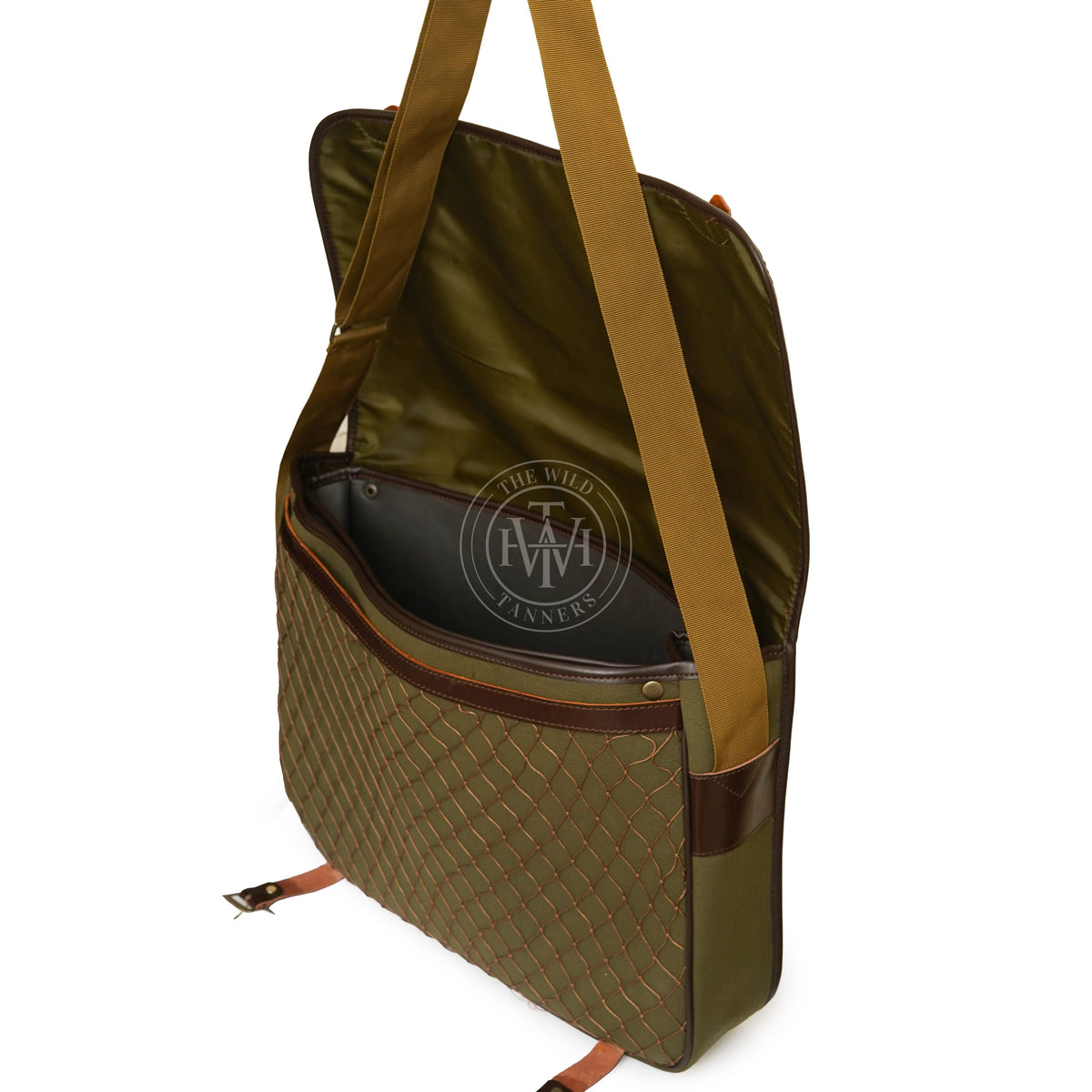 Leather Canvas Satchel Bag, view 5