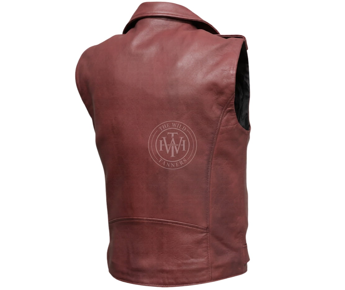 Modern Stylish Genuine Leather Vest, view 4