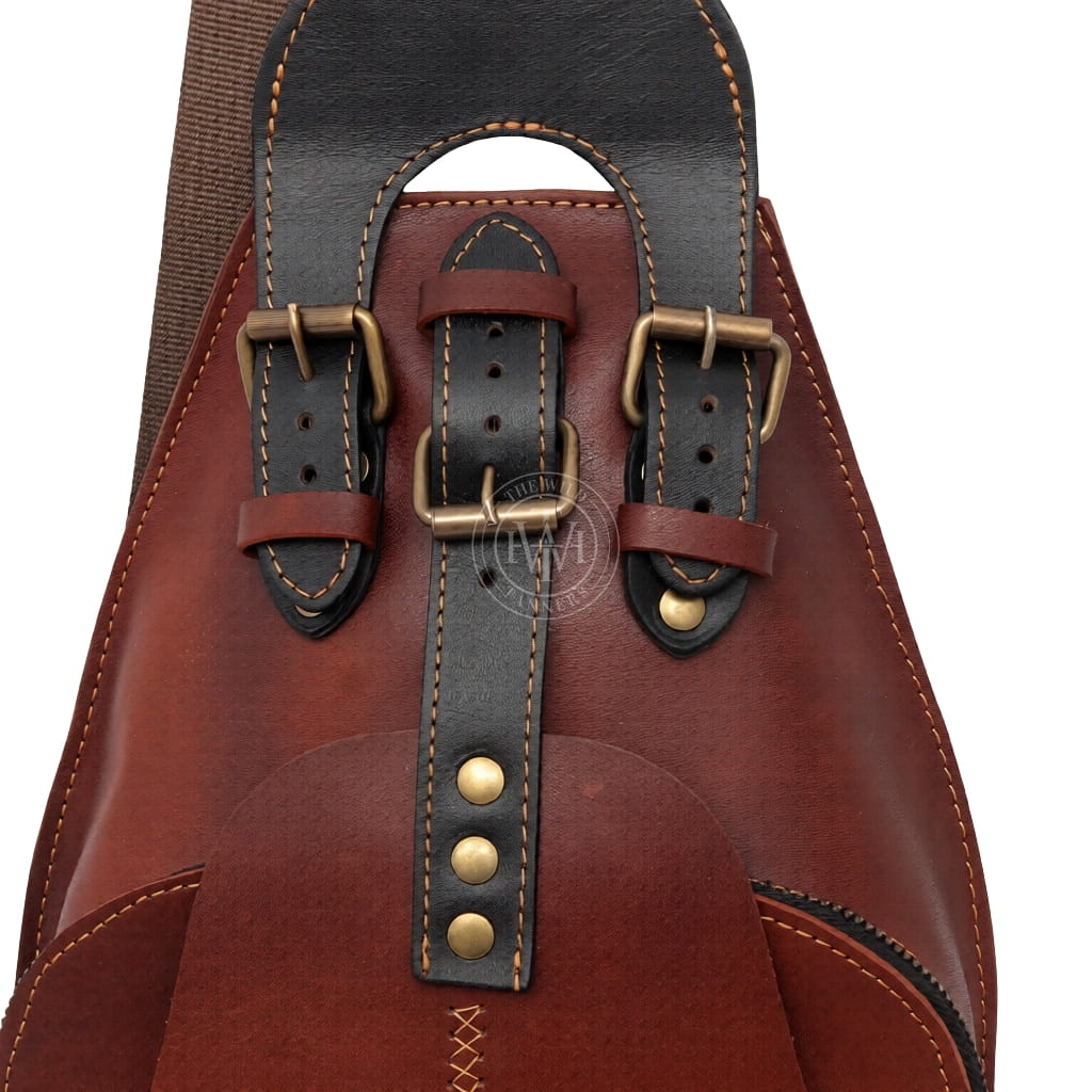 Genuine Mens Leather Sling Bag, view 3