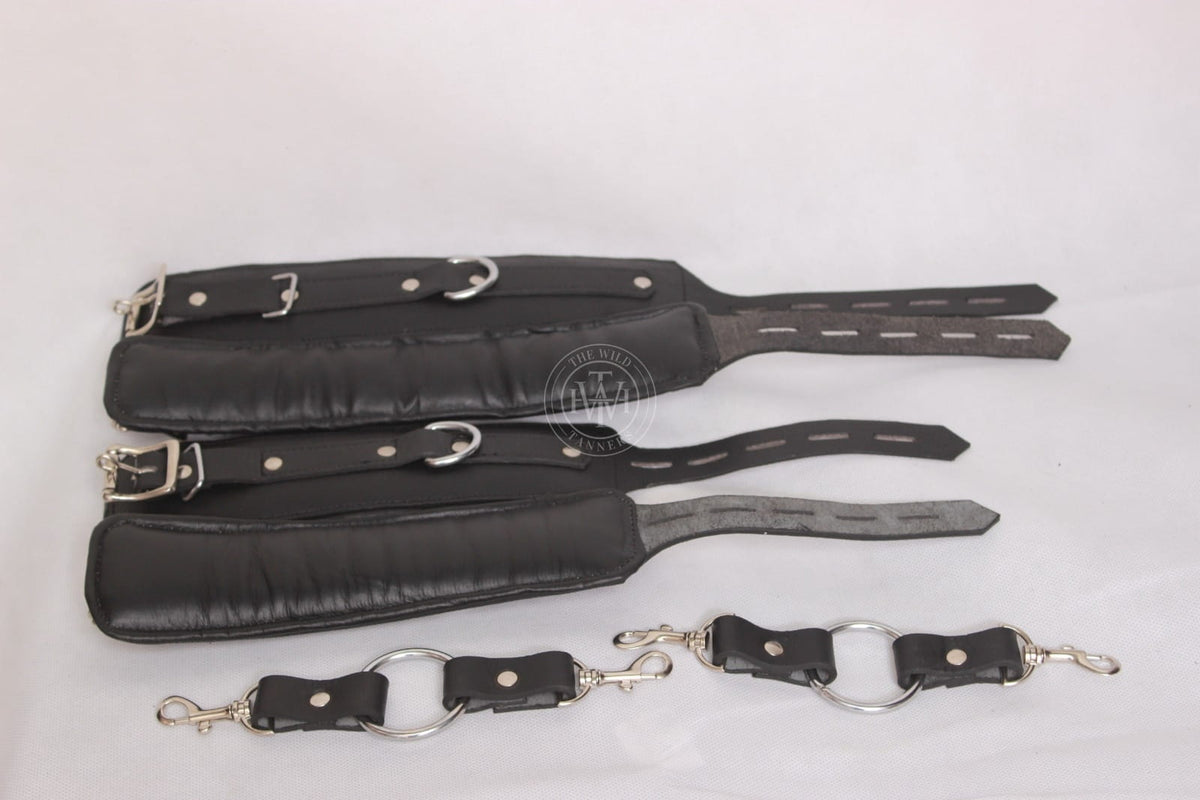 Premium Leather Bondage Handcuffs For Wrist and Ankle, view 3