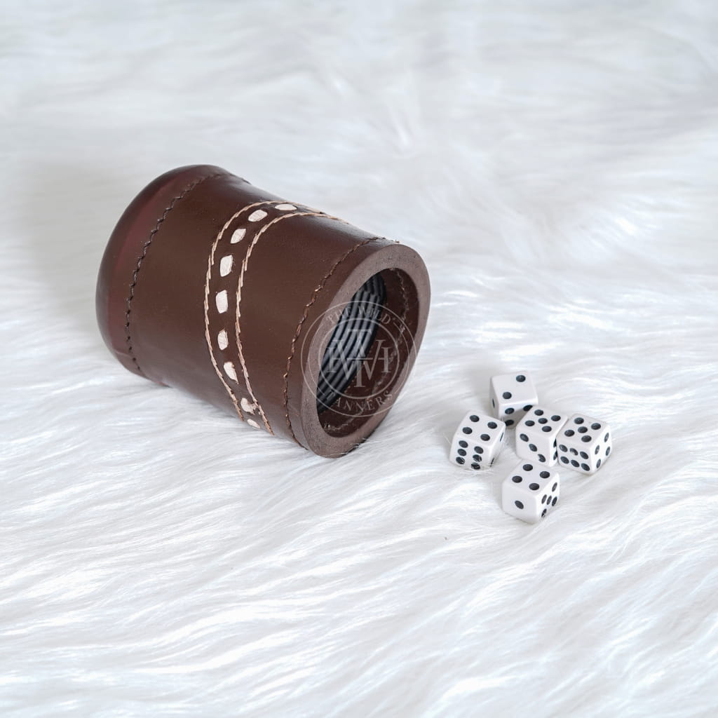 Classic Leather Backgammon Dice Cups, view 3