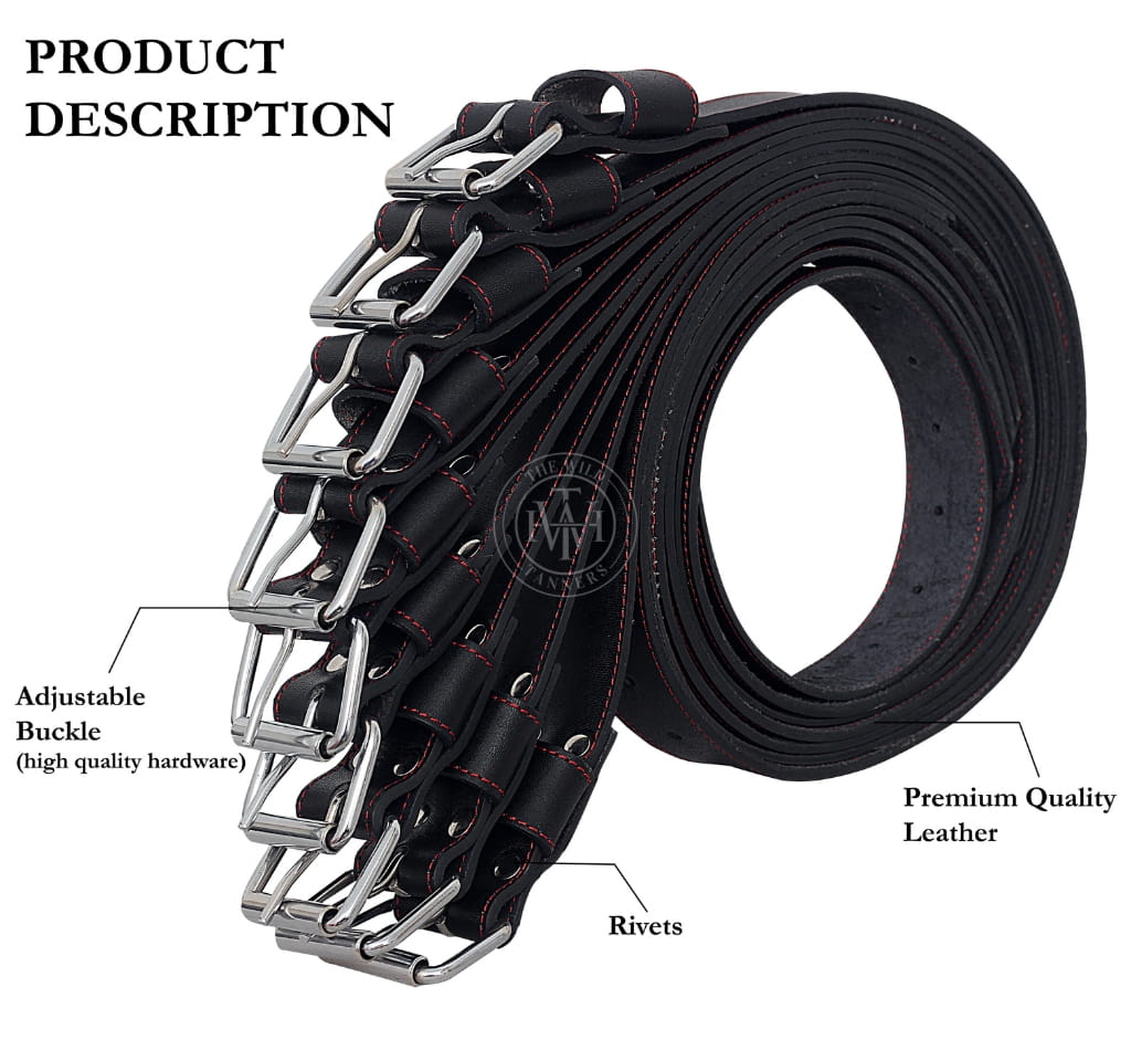 Leather BDSM Restraints Belt Set, view 3