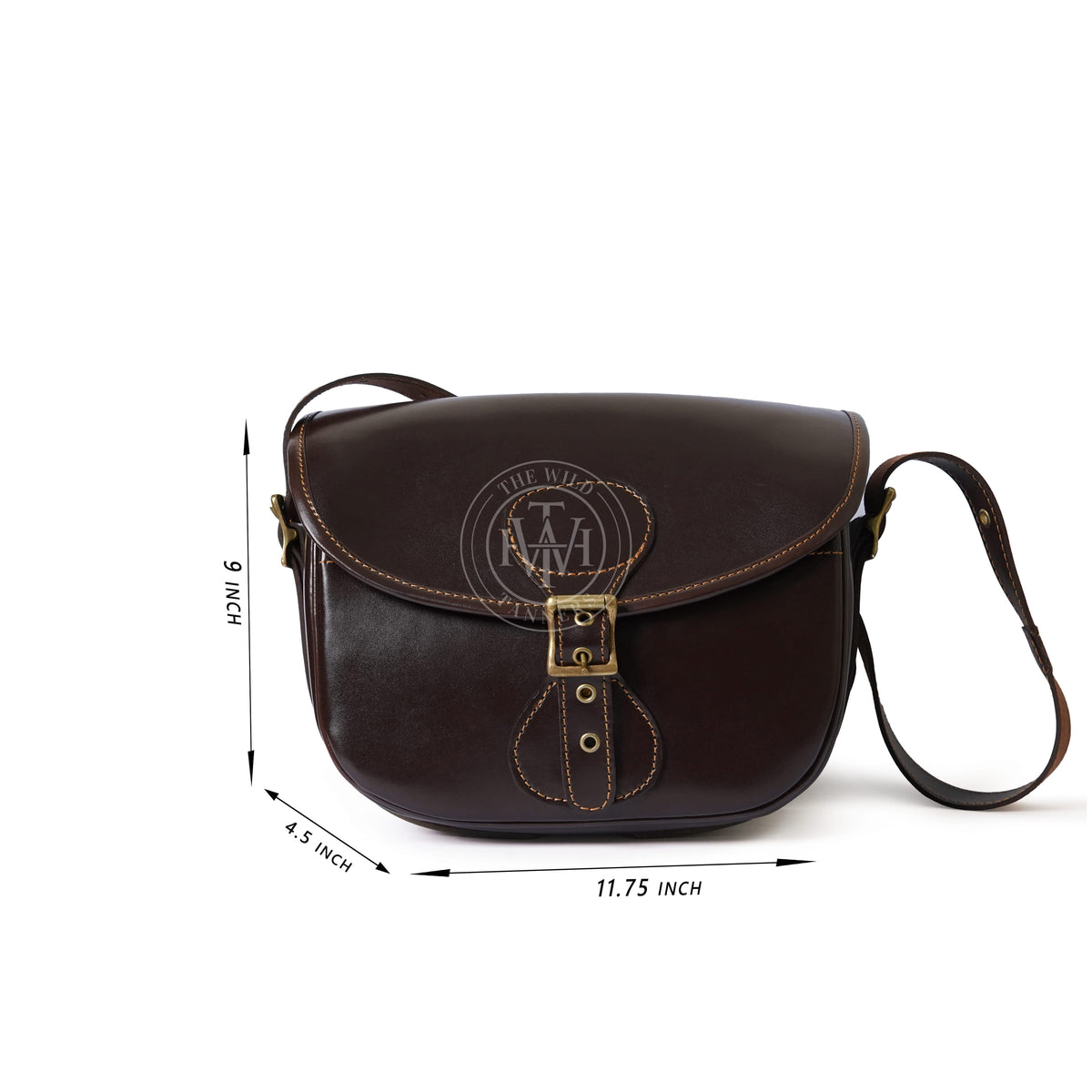 Genuine Brown Leather Cartridge Bag, view 6