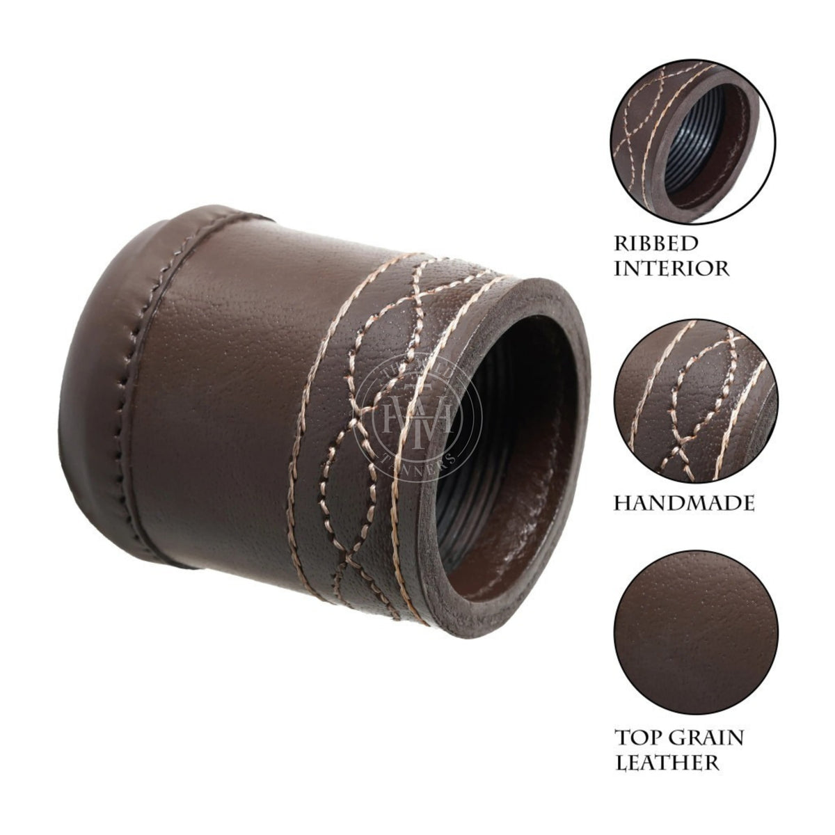 Premium Leather Dice Cup - Brown, view 4