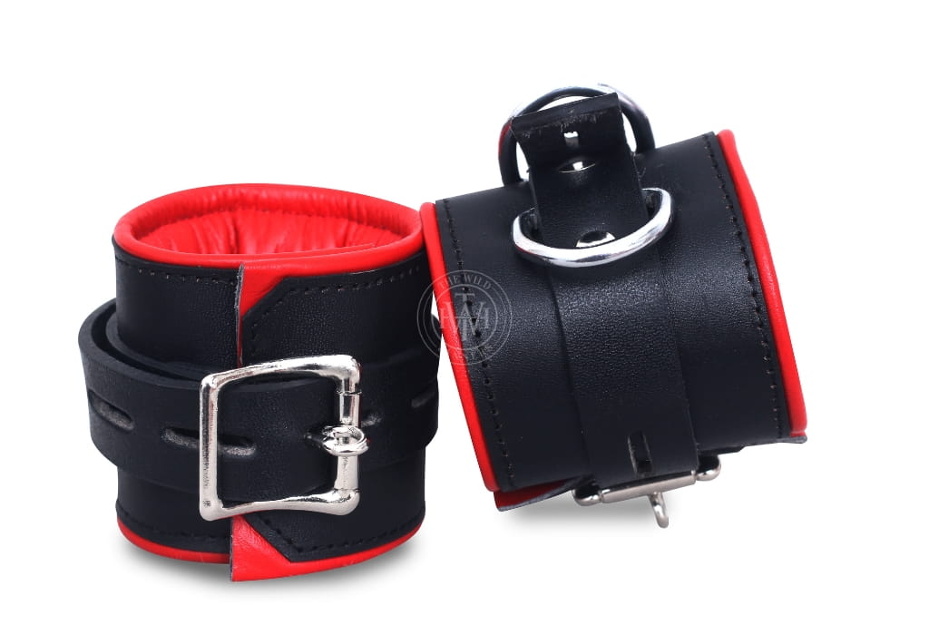 7 Pcs Gay Padded Leather Handcuffs, view 3