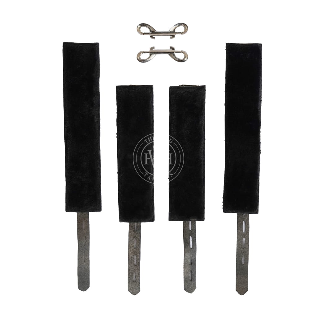 4 Pcs Leather Bondage Handcuffs with Hog Tie, view 3