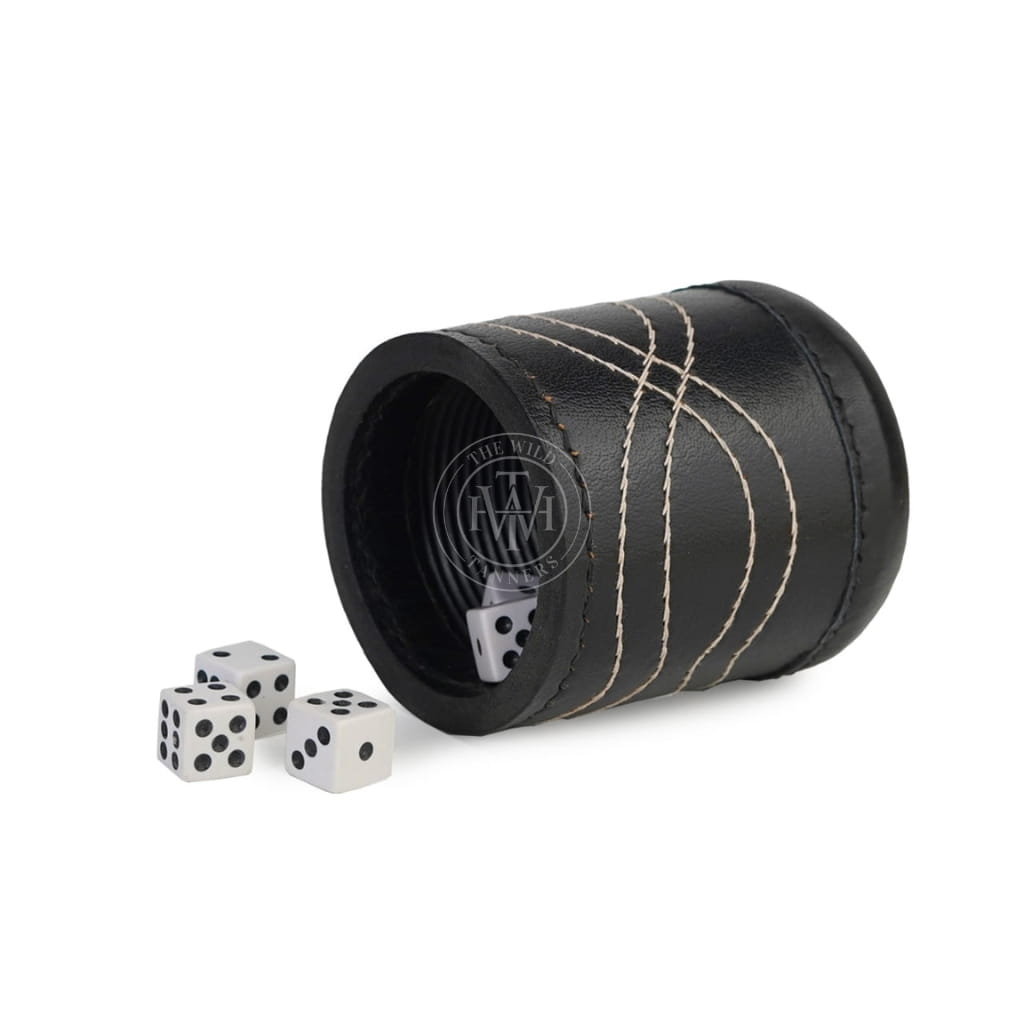 Leather Yahtzee Dice Cup - Ribbed Interior, view 3